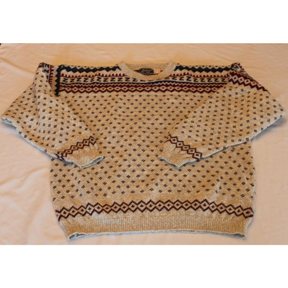 Peconic Bay Traders Sweater Size XL Gray Dotted Pattern Vintage 100% Cotton - Picture 1 of 4